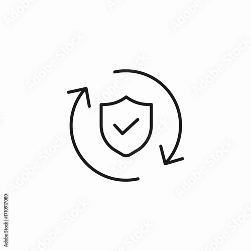secure data refresh icon sign vector