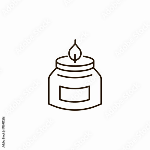 single wick candle jar icon sign vector
