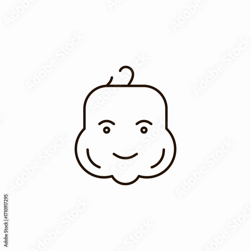 smiling baby face icon sign vector
