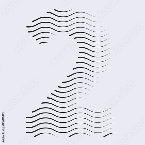 2 Number Lines Logo Icon vector and Illustration