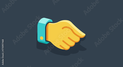 Colorful 3d hand gesture design on dark background
