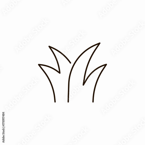 three grass blades icon sign vector