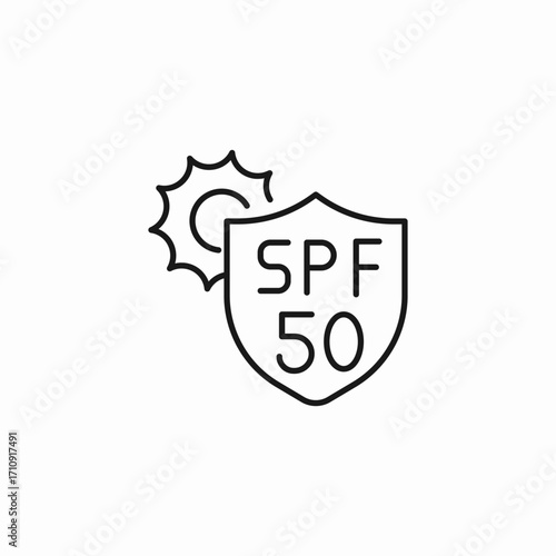 sunscreen spf 50 icon sign vector