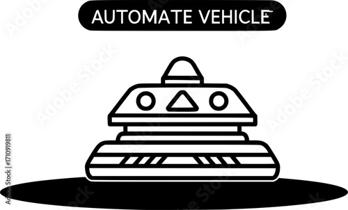 Automated guided vehicle outline icon vector
