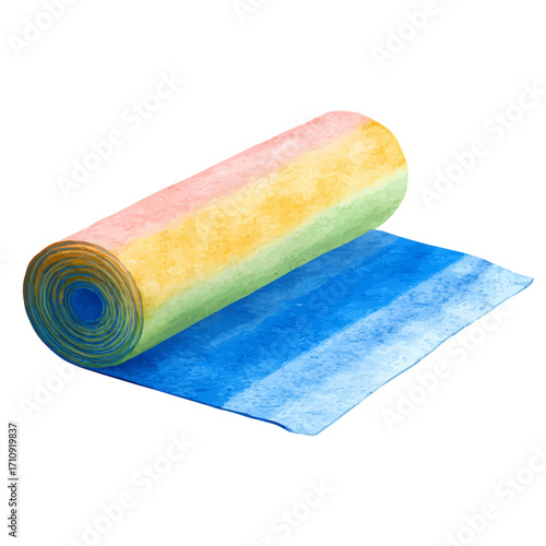Gymnastics Mat in watercolor style, vector illustration, isolated on white background.