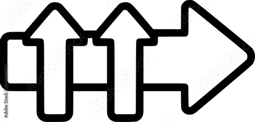 Arrows pointing straight ahead outline icon vector
