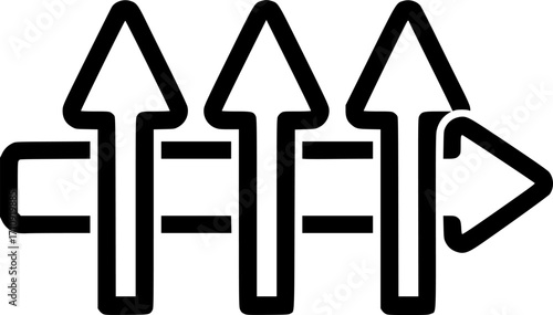 Arrows pointing straight ahead outline icon vector

