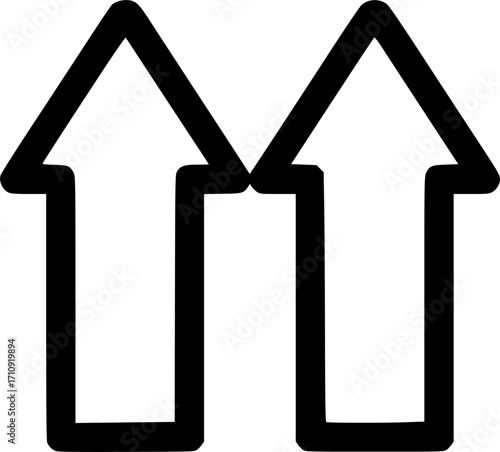 Arrows pointing straight ahead outline icon vector
