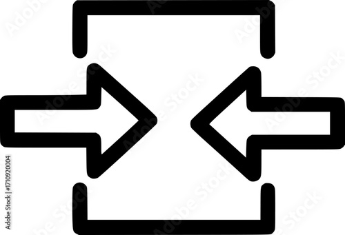 Contracting arrows outline icon vector
