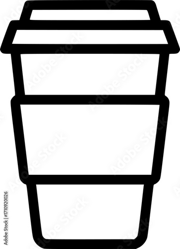 Disposable coffee cup with sleeve outline icon vector
