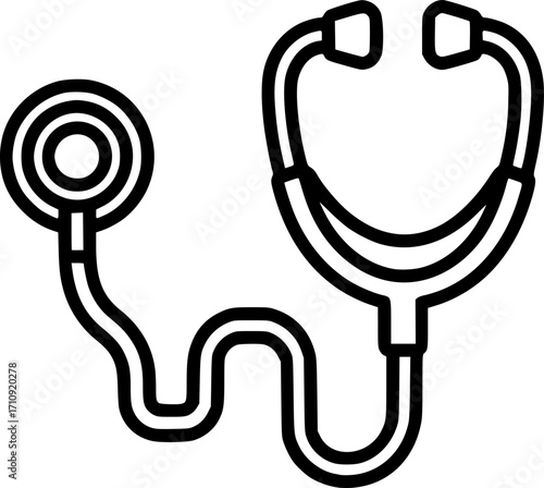 Veterinary stethoscope outline icon vector
