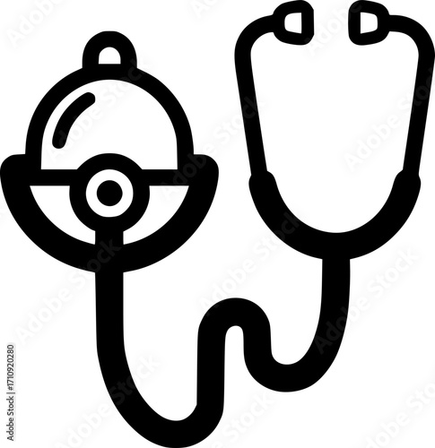 Veterinary stethoscope outline icon vector
