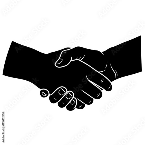 Vector art of closeup of a handshake depicting agreement, partnership, deal, cooperation, and business collaboration