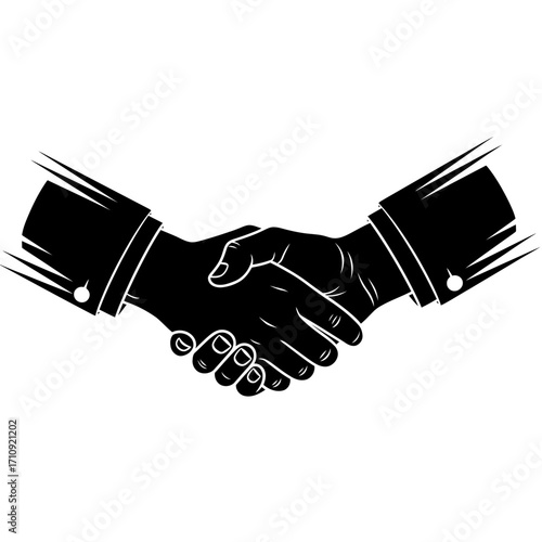 Vector art of stylized handshake representing agreement, partnership, deal, cooperation, and business collaboration concept