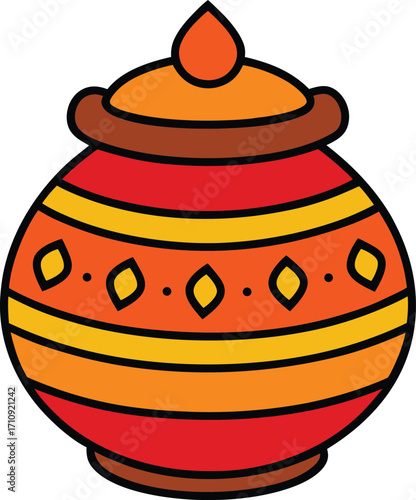 vector illustration of a cartoon teapot
