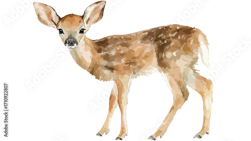 Adorable Watercolor Baby Deer Clipart for Graphic Design Projects