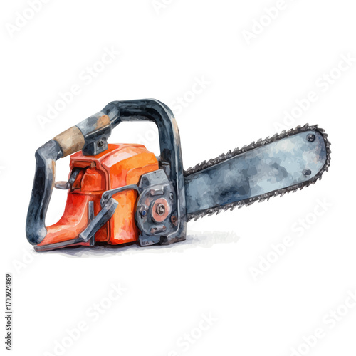 Hacksaw in watercolor style, vector illustration, isolated on white background.