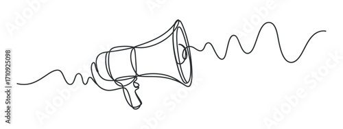 Continuous Line Megaphone: Single Stroke Loudspeaker with Sound Waves for Announcement and Promotion