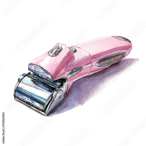 Epilator in watercolor style, vector illustration, isolated on white background.
