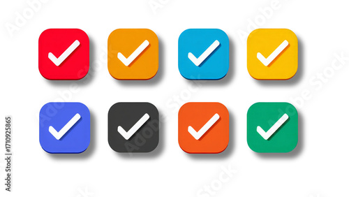 Colorful Square Checkmark Icons Set isolated on transparent background Free Download Colorful Square Checkmark Icons Set isolated on transparent background - GFXLoad