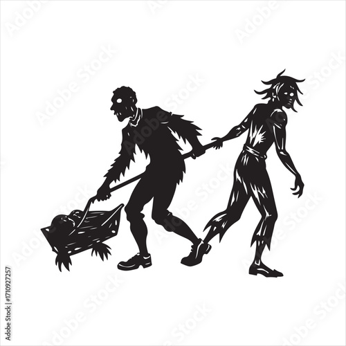 zombie vector silhouette sketch art doodle idea collections