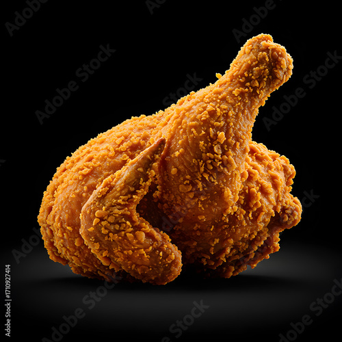 Juicy golden fried chicken, perfectly crispy and ready to eat, a tempting fast food meal