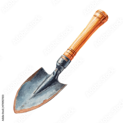 A watercolor painting of Hoe, vector illustration on white background.