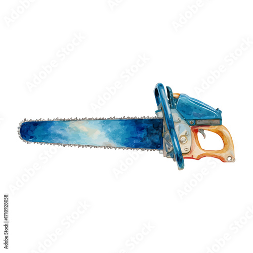 Hacksaw in watercolor style, vector illustration, isolated on white background.