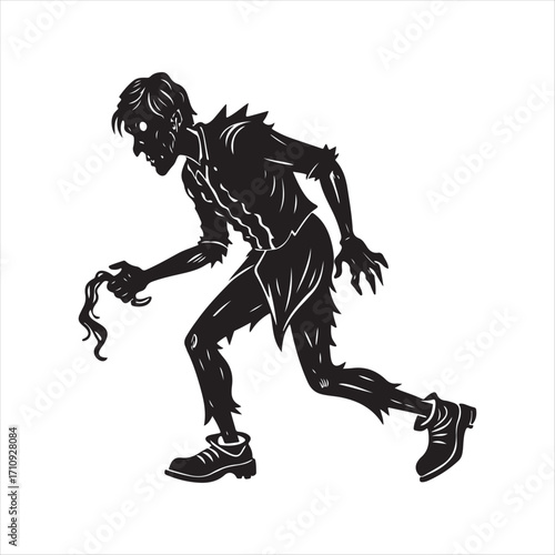 zombie vector silhouette sketch art doodle idea collections