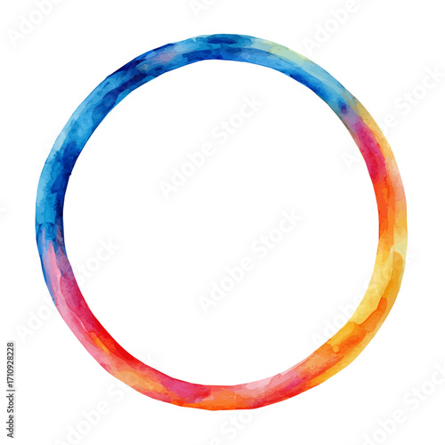 Hula Hoop, watercolor painting, vector illustration, isolated on a white background.