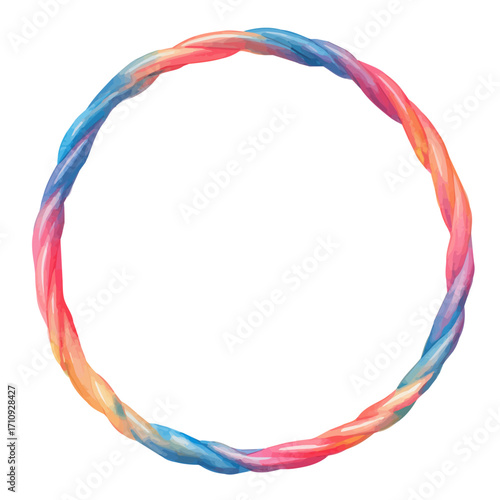 Hula Hoop, watercolor painting, vector illustration, isolated on a white background.