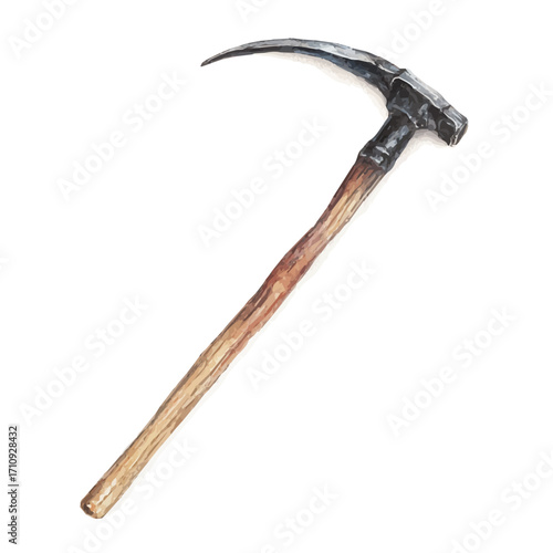 Crowbar, watercolor painting, vector illustration, isolated on a white background.