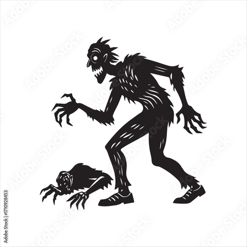 zombie vector silhouette sketch art doodle idea collections