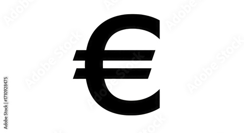 Euro Currency Symbol Outline Isolated euro symbol money isolated on a transparent background