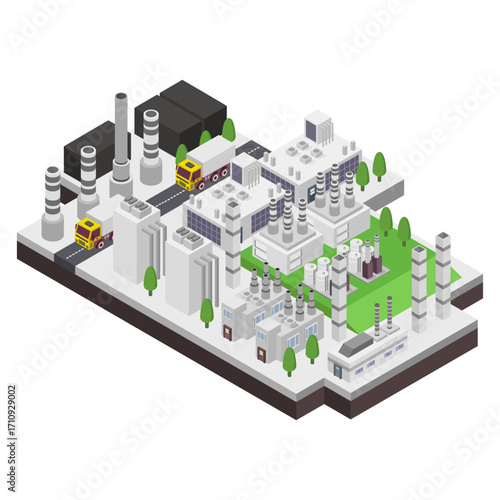 Isometric coal power plant