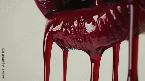 A close-up shot of a dripping red liquid, ideal for use in medical or crime scene illustrations