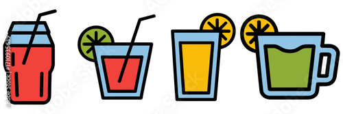 Fresh summer drinks collection for vibrant menu design and cheerful beverage promotions