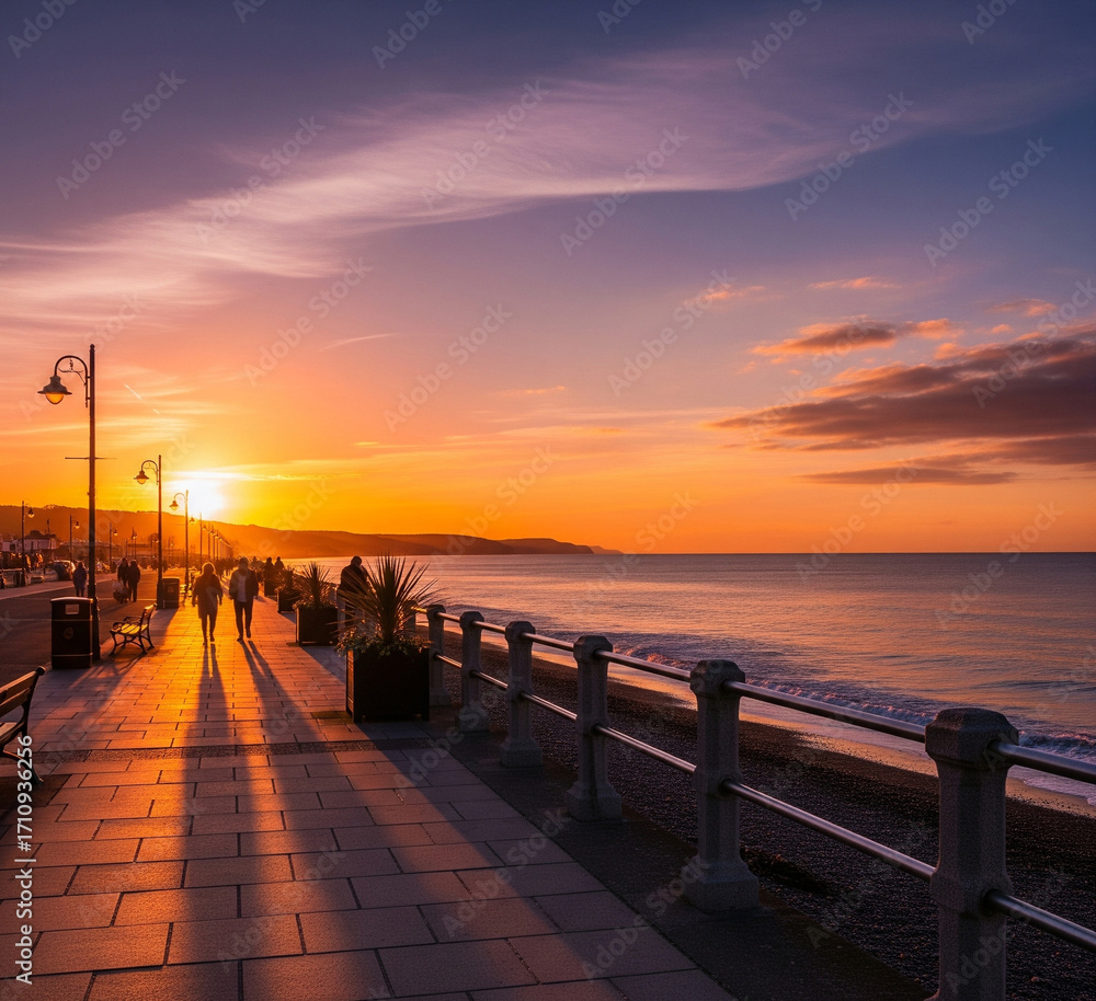 Obraz premium sunset on the pier