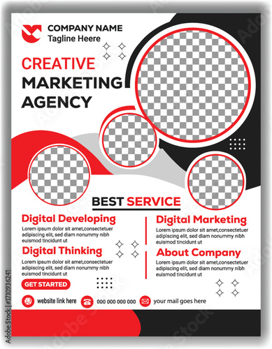 Modern Corporate Flyer Template Digital Marketing Agency Promotion Poster Vector Illustration