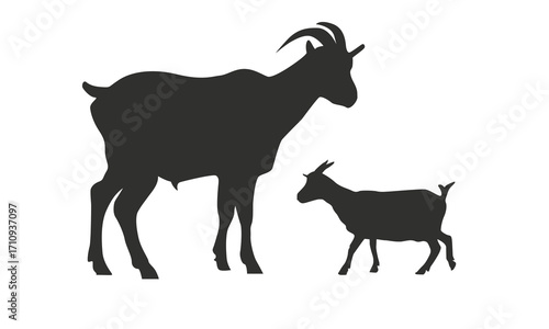 Goat Silhouette Vector Illustration – Farm Animal Livestock Symbol, Minimalist Goat Vector Illustration   Farm Animal Symbol, Mascot, or Logo Design