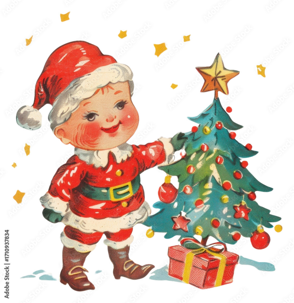 Fototapeta premium PNG Christmas boy toy carry christmas tree toy festival person human.