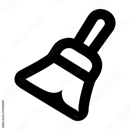 Cleaning Broom Icon Simple, Bold Line Art for Cleaning Services