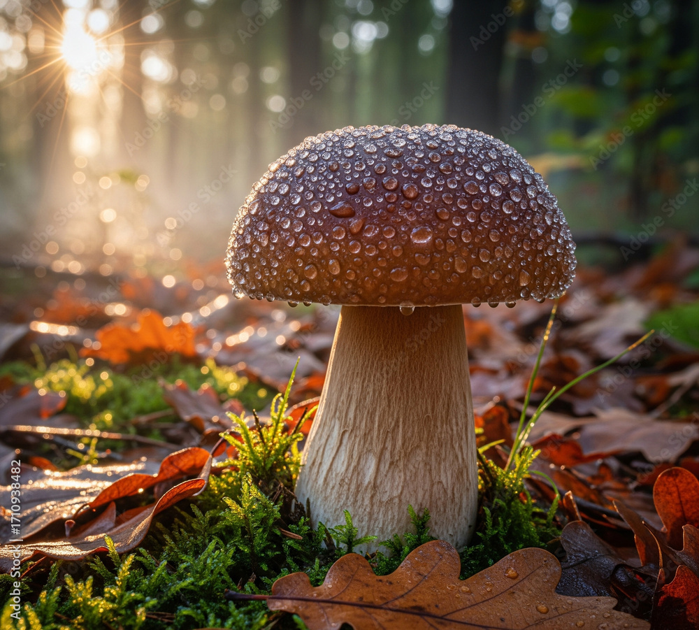 Fototapeta premium porcini mushroom in the forest