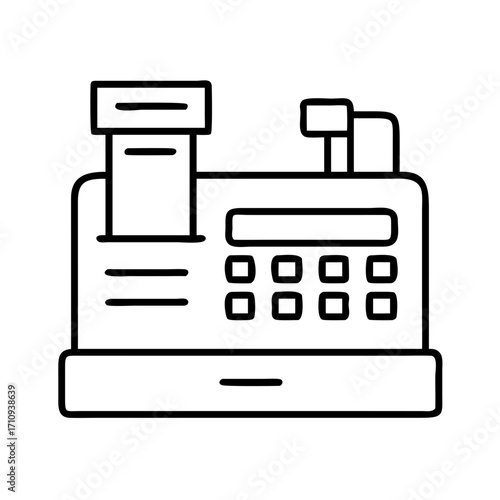 Vector art of cash register for financial transactions a symbol of retail business and modern payment technology