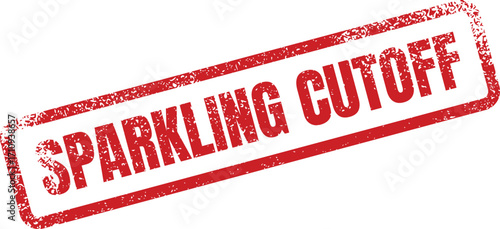 A red rectangular stamp displays the text Sparkling Cutoff in a grunge style