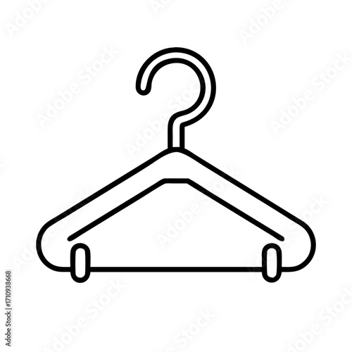 Vector art of simple outline illustration of a clothes hanger minimalist design for fashion, wardrobe, or storage concepts