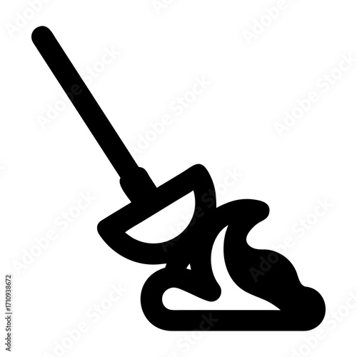 Minimalist Vector Icon of Mop Cleaning a Floor