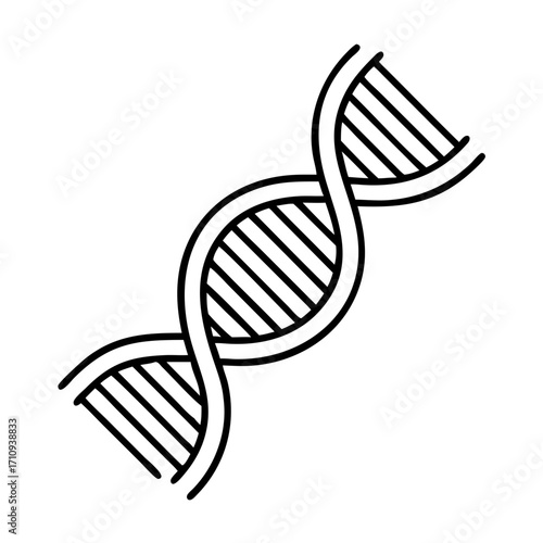 Illustration of a dna double helix, representing genetics, biology, and the building blocks of life and heredity