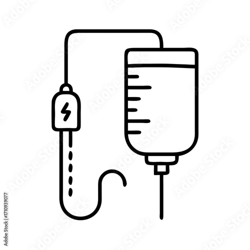 Vector art of intravenous therapy line icon medical procedure, treatment and healthcare vector illustration