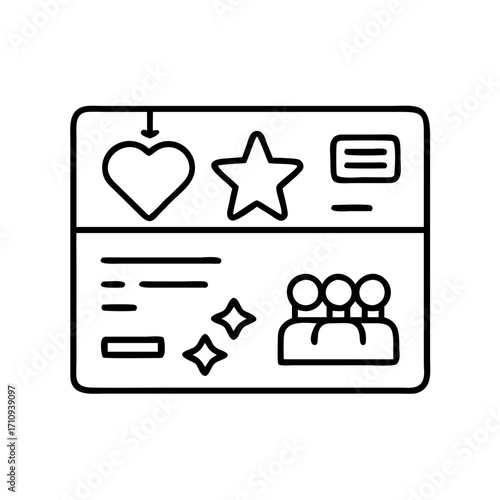 Vector art of loyalty program line icon reward, bonus and promotion vector illustration